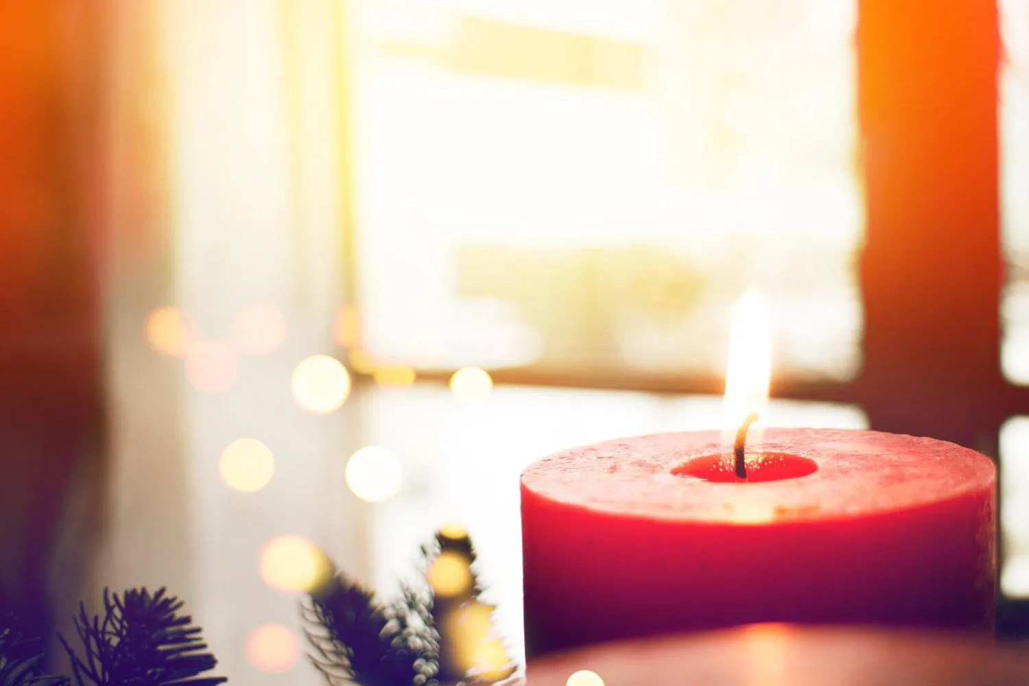 Family gathered together for Advent worship and readings at home