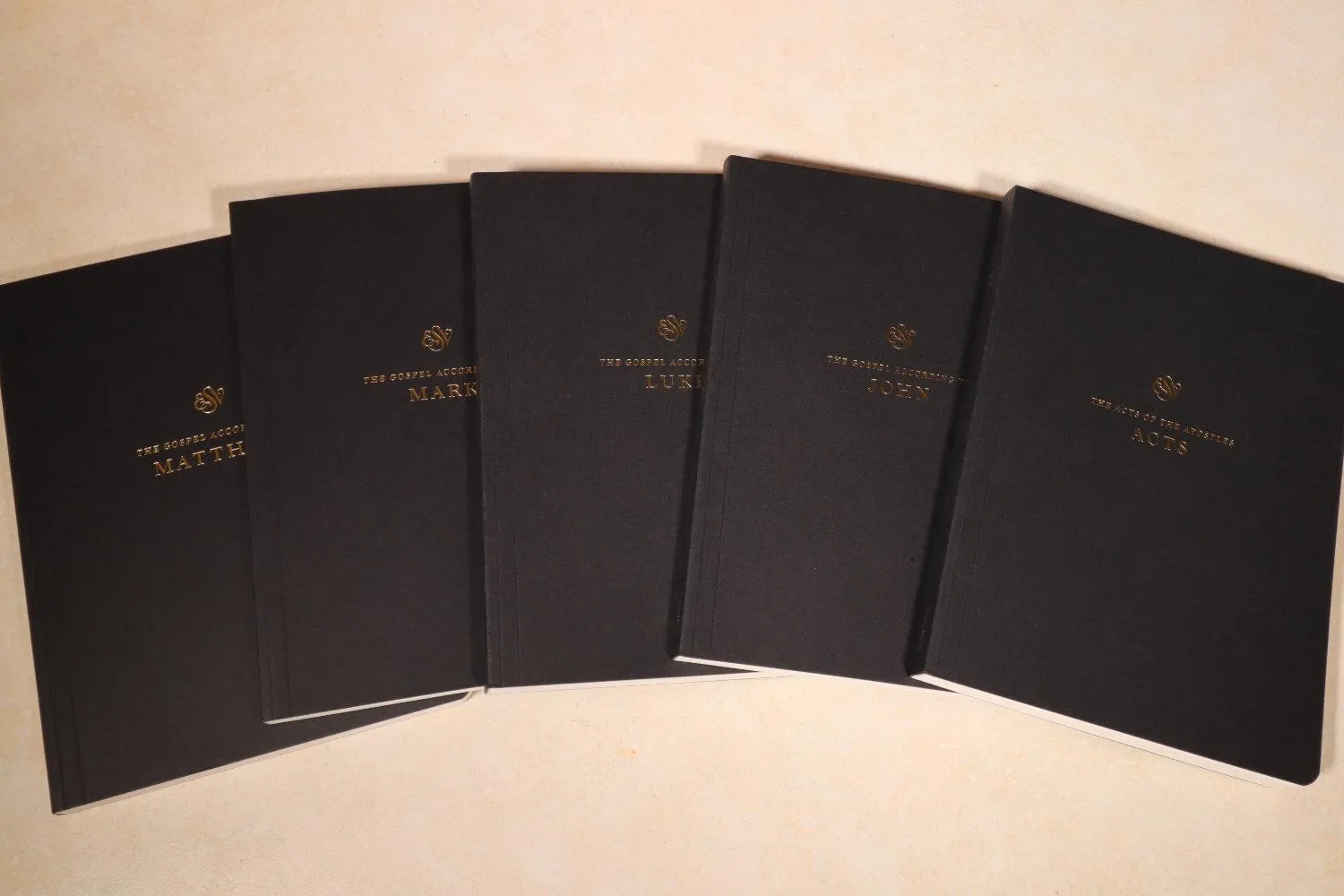 ESV Scripture Journal notebook open beside a Bible