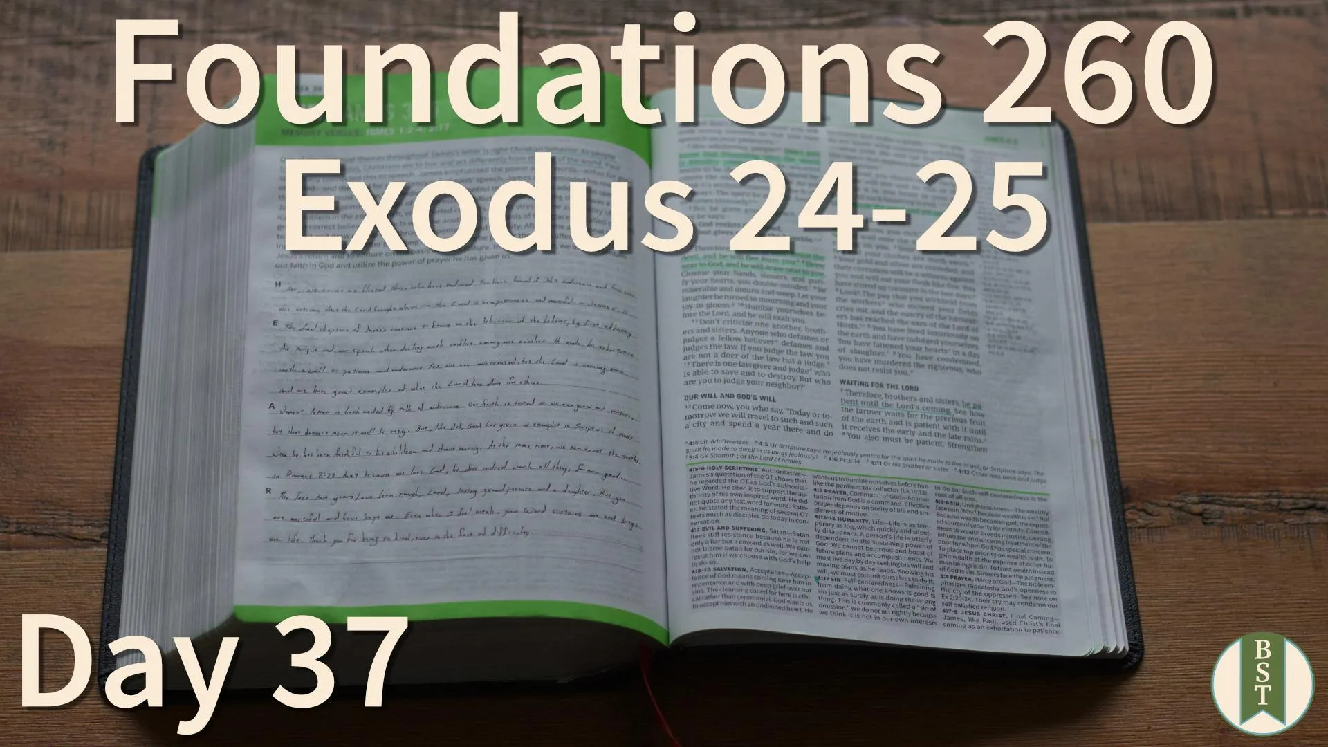 F260 Bible reading plan graphic for Day 37: Exodus 24-25