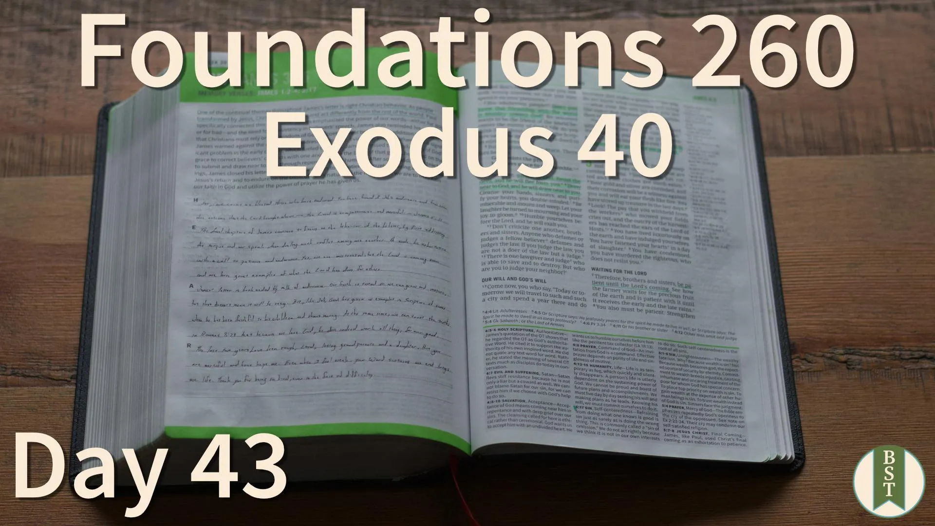 F260 Bible reading plan graphic for Day 43: Exodus 40
