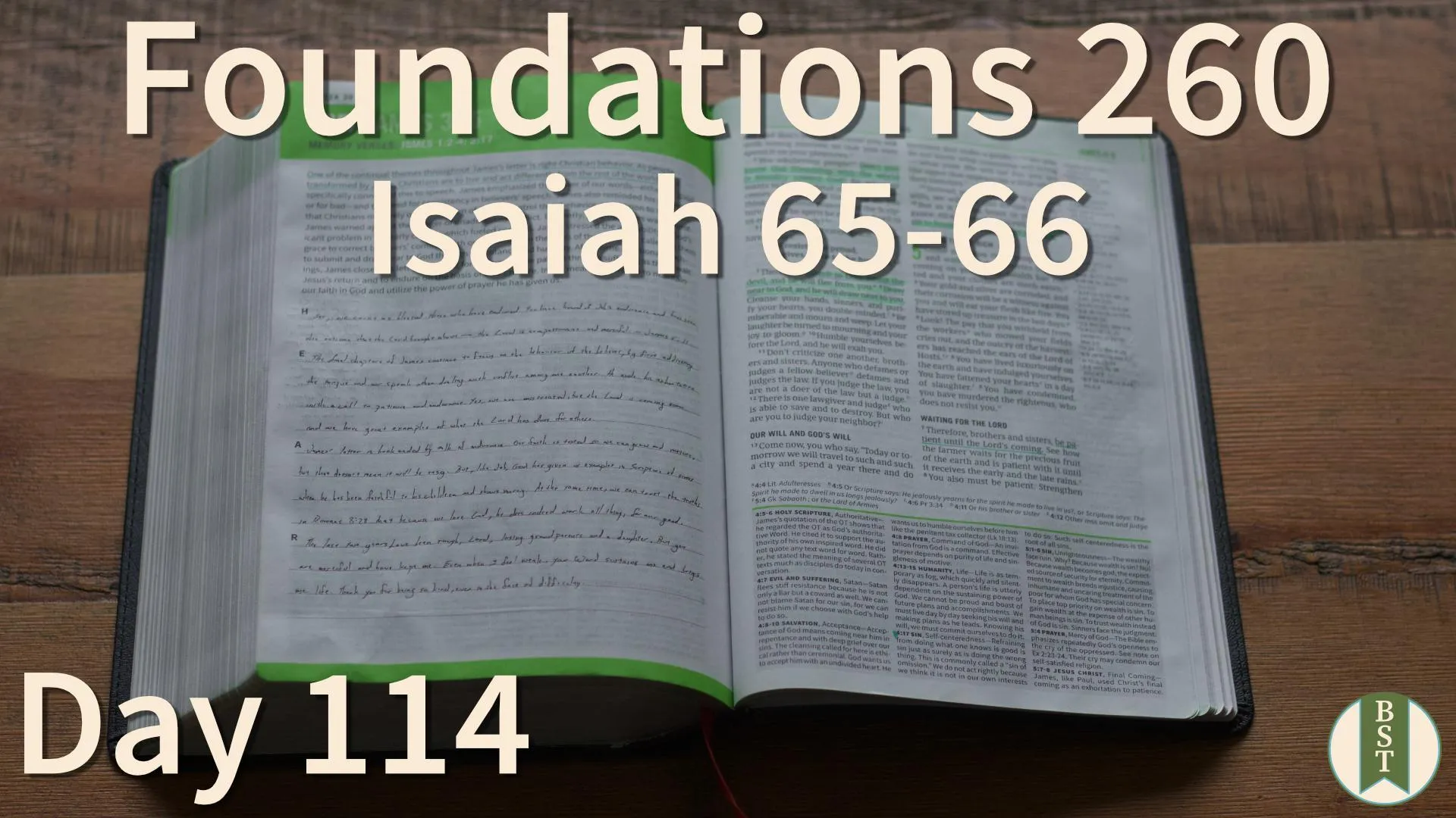 F260 Bible reading plan graphic for Day 114: Isaiah 65-66