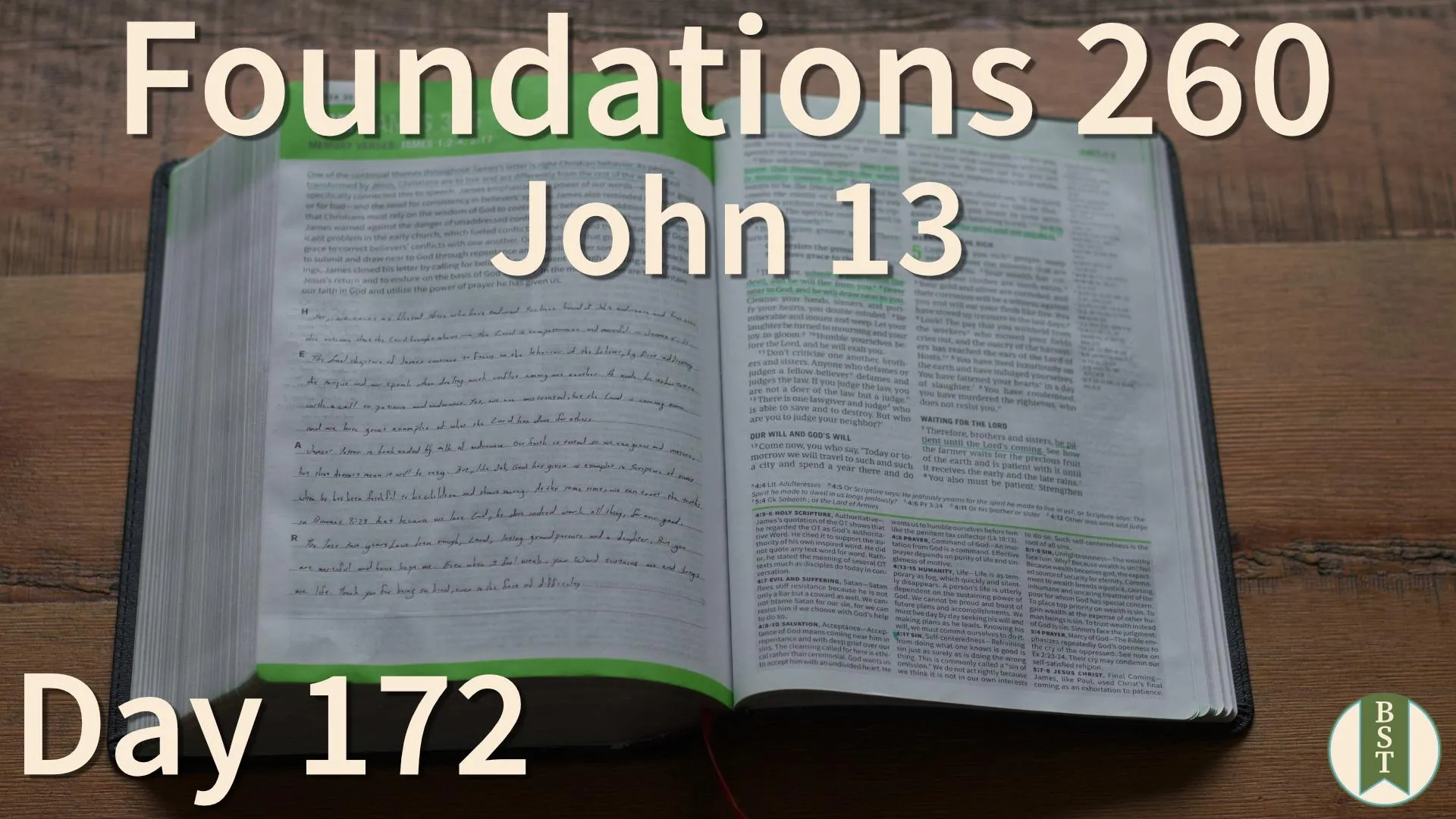 F260 Bible reading plan graphic for Day 172: John 13