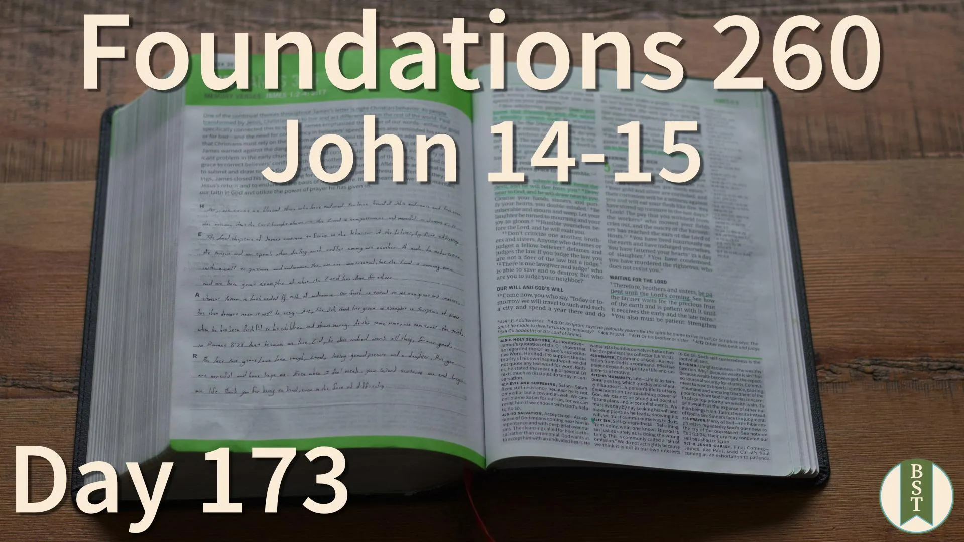 F260 Bible reading plan graphic for Day 173: John 14-15