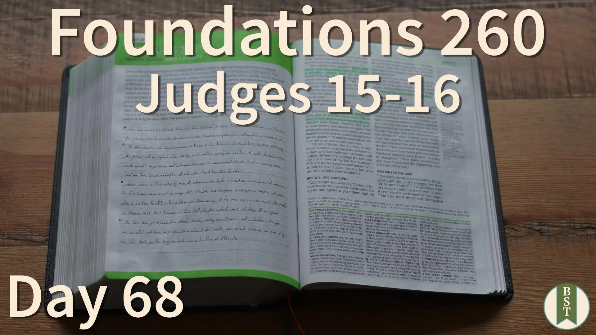 F260 Bible reading plan graphic for Day 68: Judges 15-16