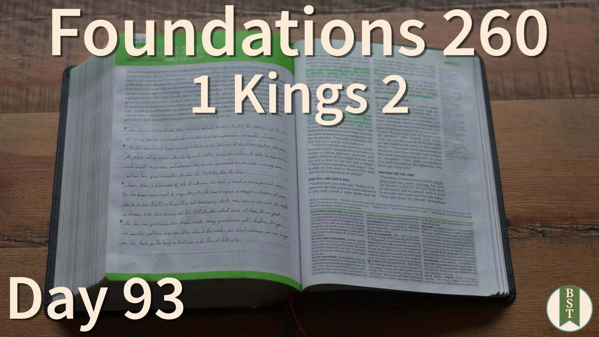 F260 Bible reading plan graphic for Day 93: 1 Kings 2