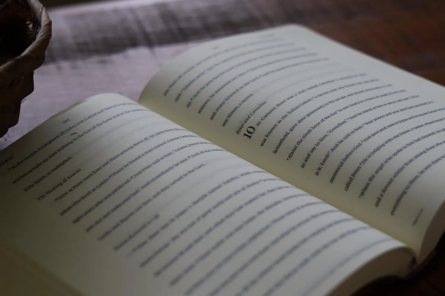 Open Bible and notebook used for inductive Bible study observations