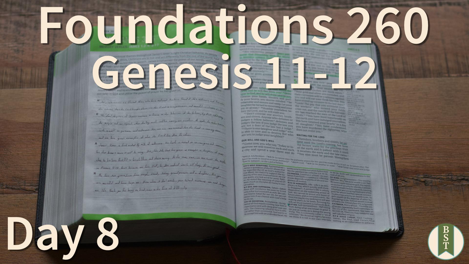 F260 Day 8: Genesis 11-12