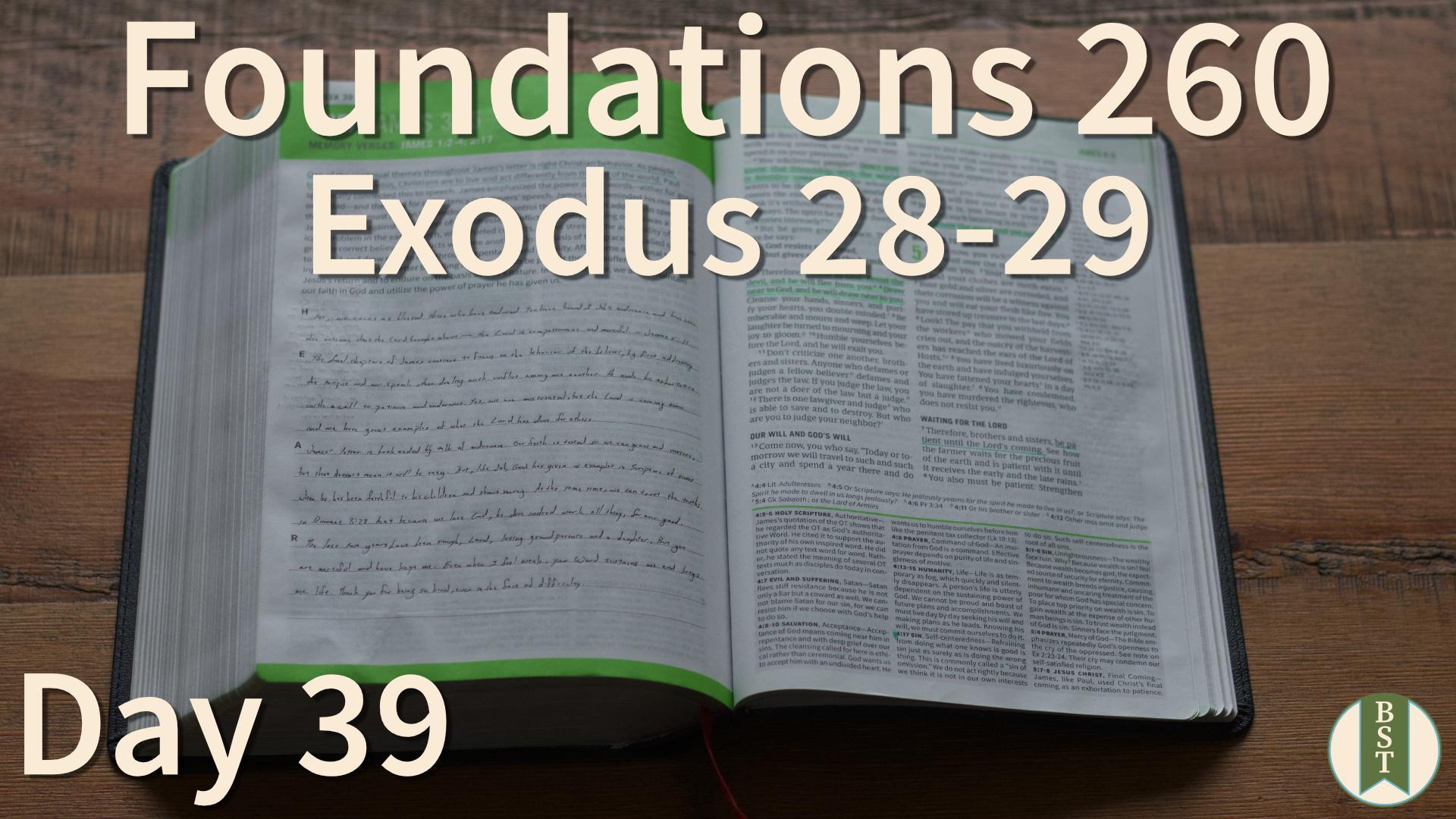 F260 Day 39: Exodus 28-29
