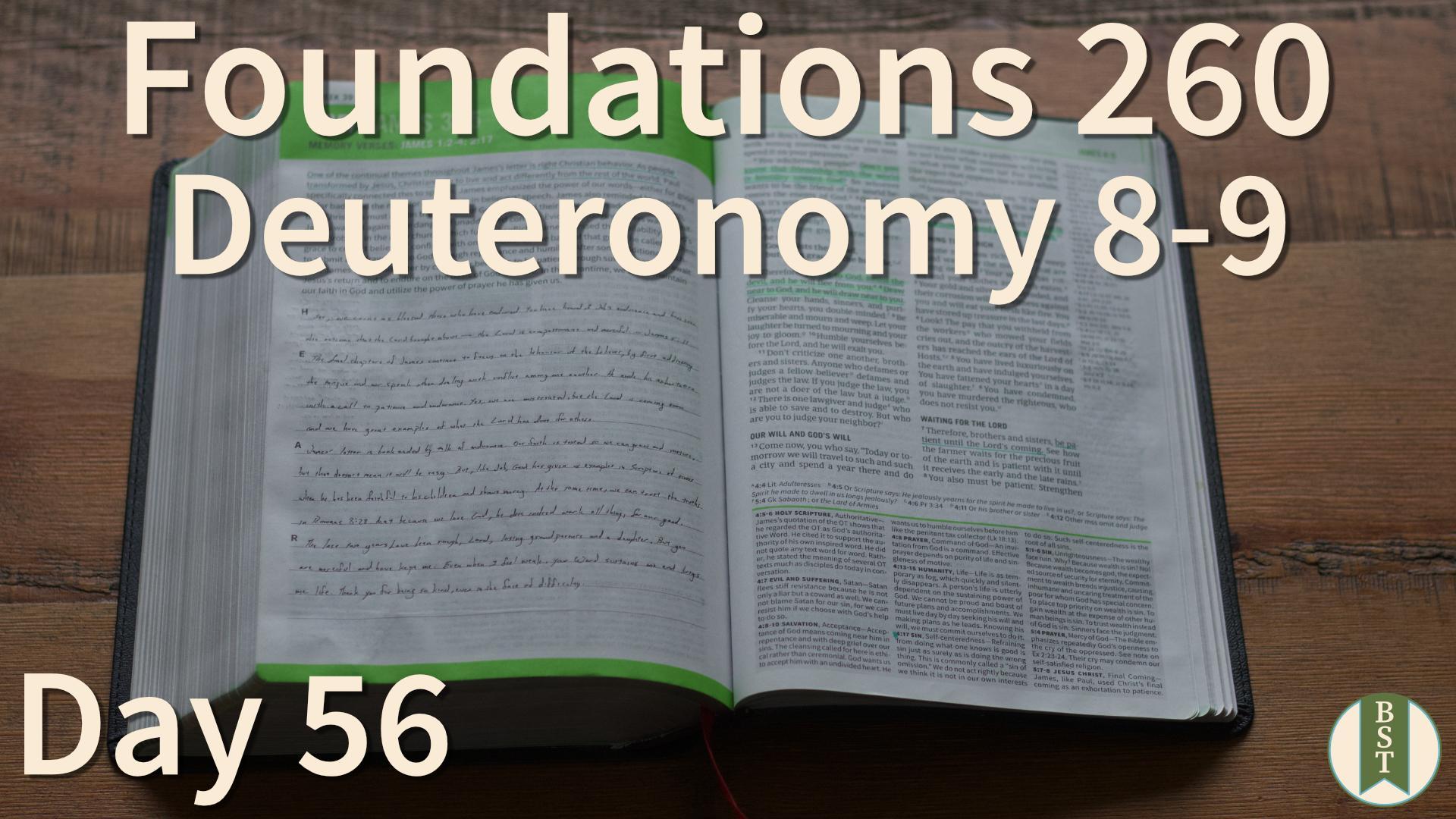 F260 Day 56: Deuteronomy 8-9