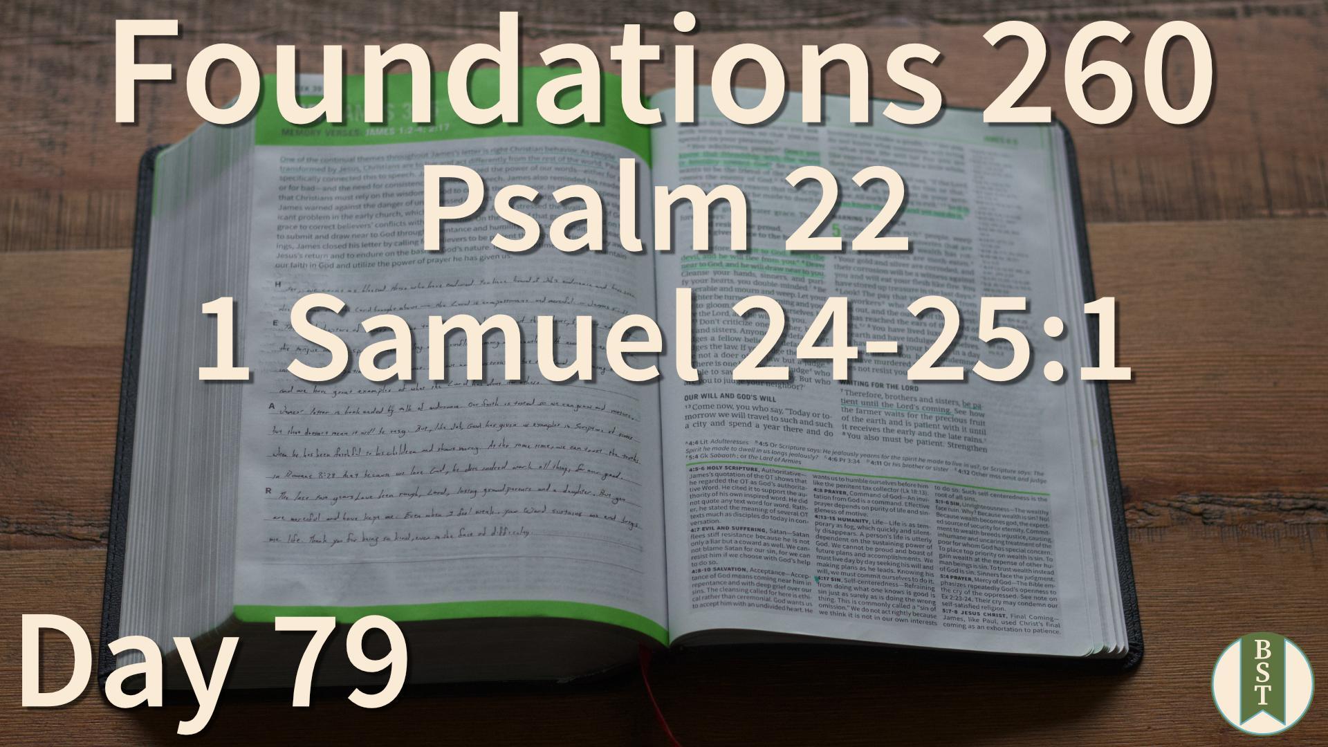 F260 Day 79: Psalm 22; 1 Samuel 24-25:1