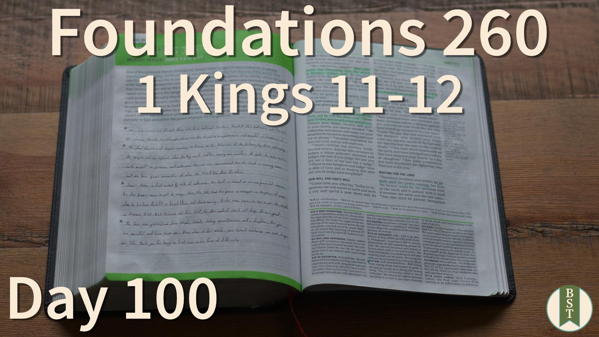 F260 Bible Reading Plan - Day 100