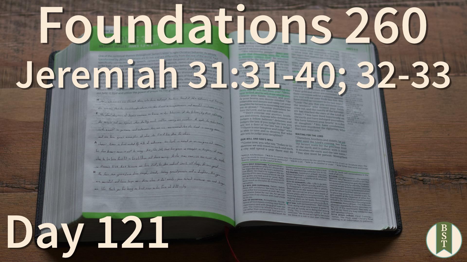 F260 Bible Reading Plan - Day 121