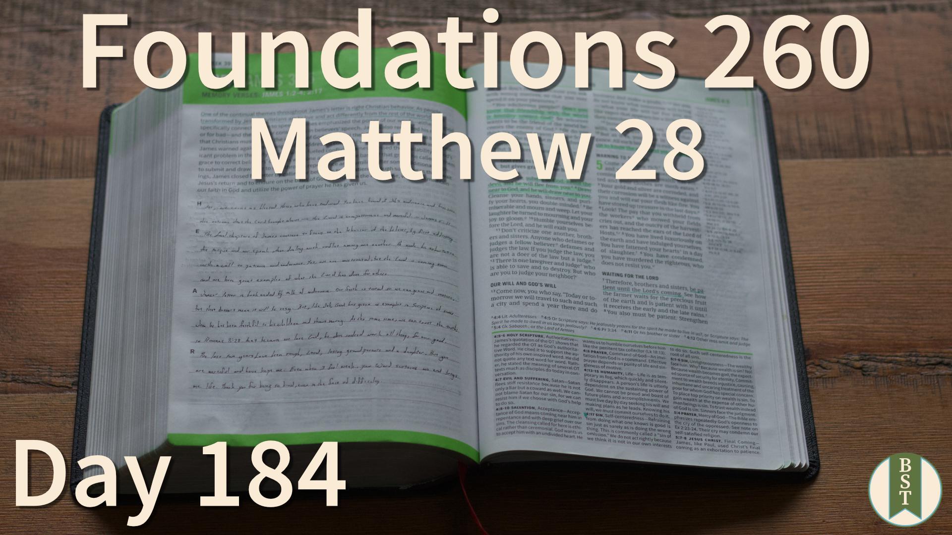 F260 Bible Reading Plan - Day 184