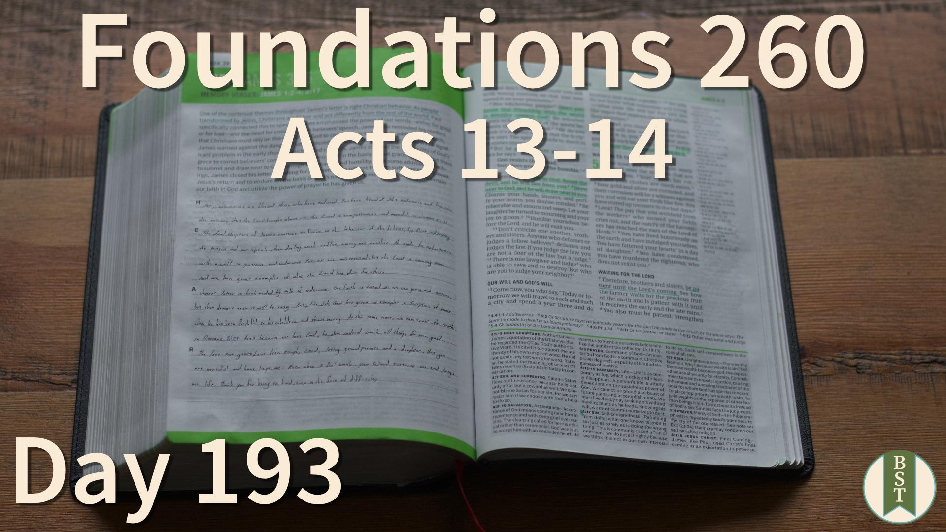 F260 Day 193: Acts 13-14